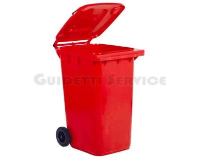 Poubelle 120 l a/roue rouge **