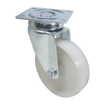 Roue pivot 150 blanc large a plaque 6 "" ** BOOCHNA