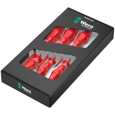 Jeu de tournevis elect isolant 06 pcs rouge 1000v 4f+2ph ref:1760i/6 ** WERA