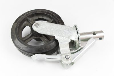 Roue echafaudage a tige noir 150/160 6"" a frein **