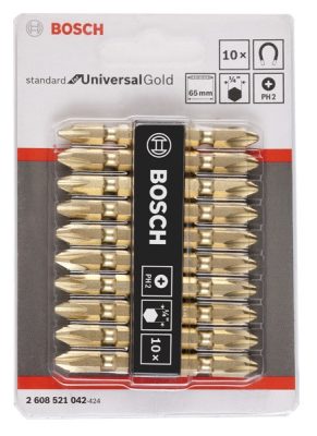 Jeu d'embout ph2* l: 65 mm (10pcs) ref: 608 521 042 ** BOSCH