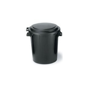 Poubelle 50 l avec couvert noir ** FOMAP