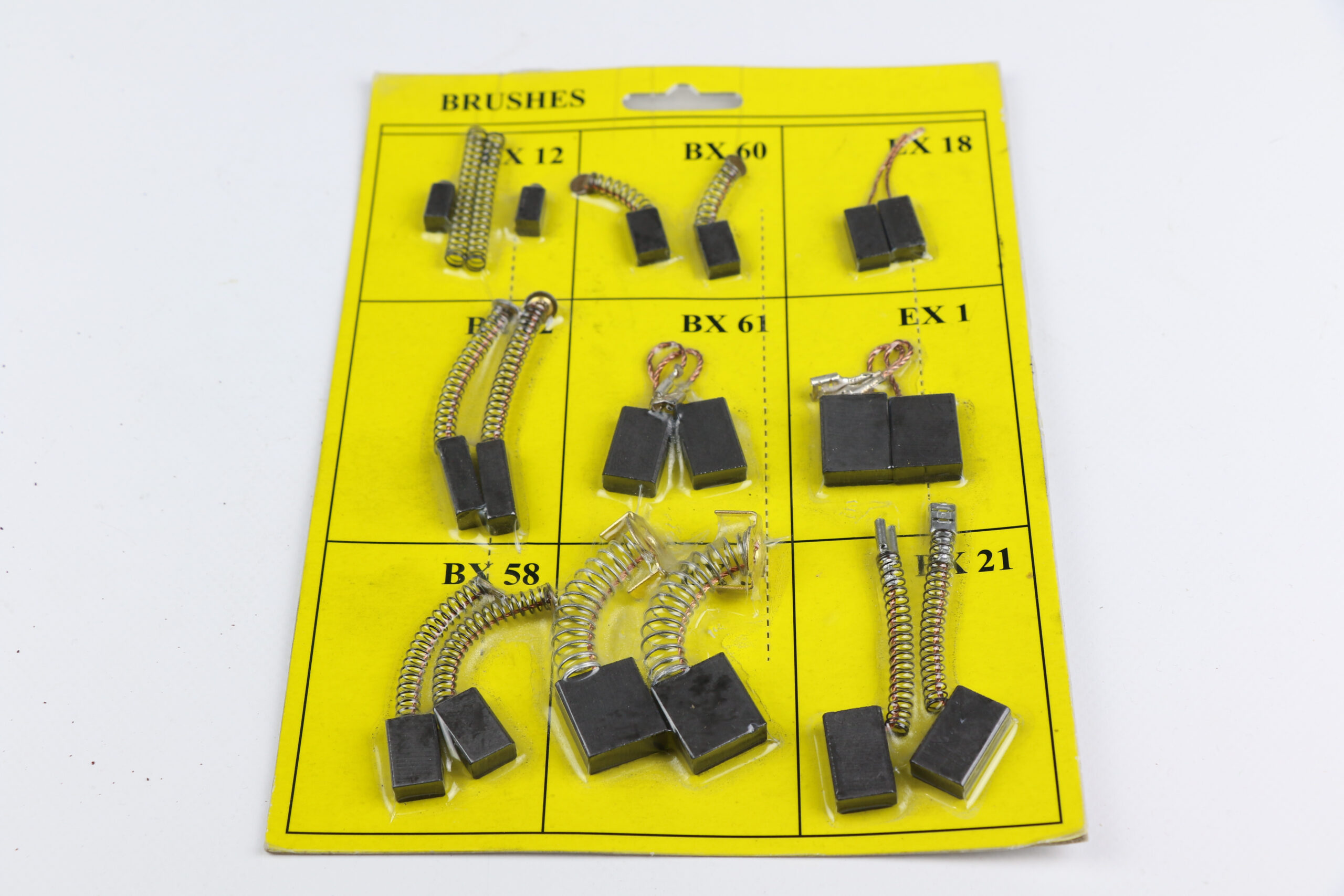 Jeu de charbon 09 pcs s/c jaun ** BRUSHES