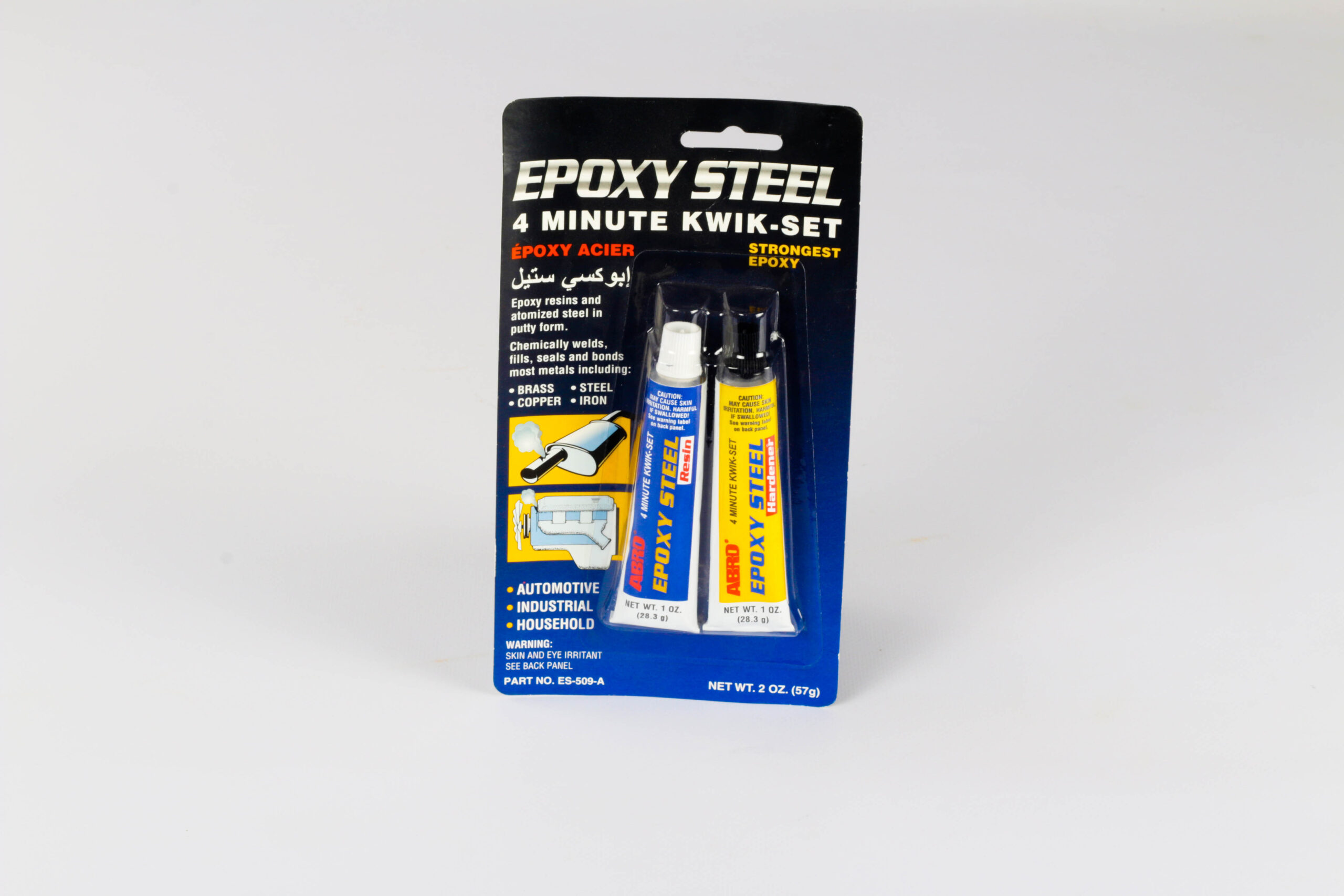 Colle 2 tubes epoxy acier ref : es-509-a 1ch (c/ 12 pcs) ** ABRO