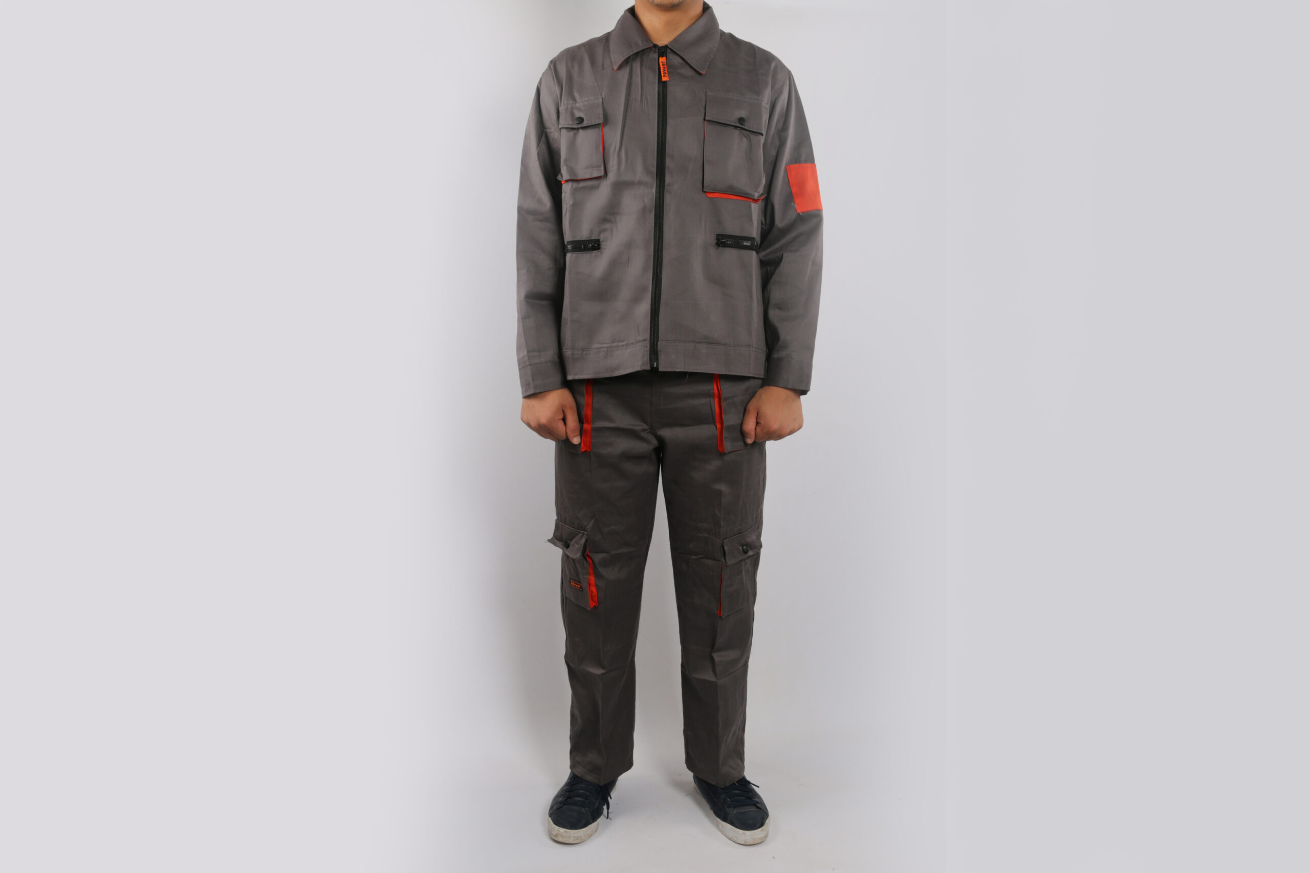 Costume de travail gris/orange (m) ** POWER