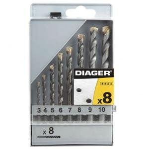 Jeu de foret a beton 8pcs( 3-10 mm ) ref : 250 c ** DIAGER