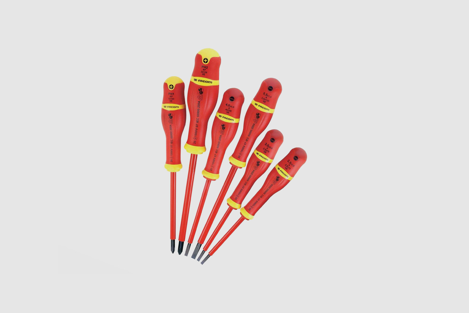 Jeu de tournevis 06 pcs isolant 1000v/ ref: apve.j6pb 23771 ** FACOM