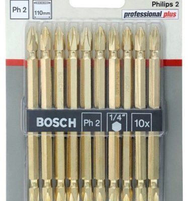 Jeu d'embout titanium ph2* l:110 mm (10pcs) ref: 608 521 043 ** BOSCH