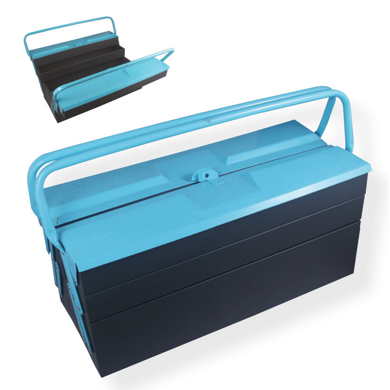 Caisse a outils 5 casiers bleu/noir bt8074 ** BERENT