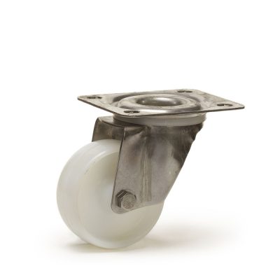 Roue pivot a plaq 125 blanc large**