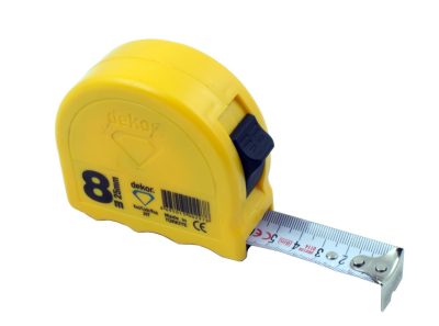 Metre ruban jaune 08 m*25 mm ref 297 ** DEKOR