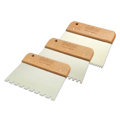Couteau a colle inox 17 cm dent/carree 10*10 p/bois ref 475 ** DEKOR