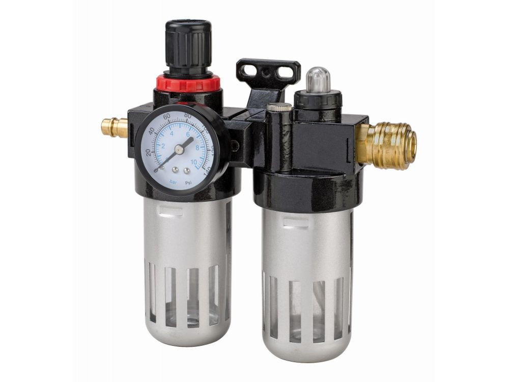 Filtre régulateur lubrificateur pour air comp.R3/8" 10 Bar Ref: 41.350.00 ** EINHELL