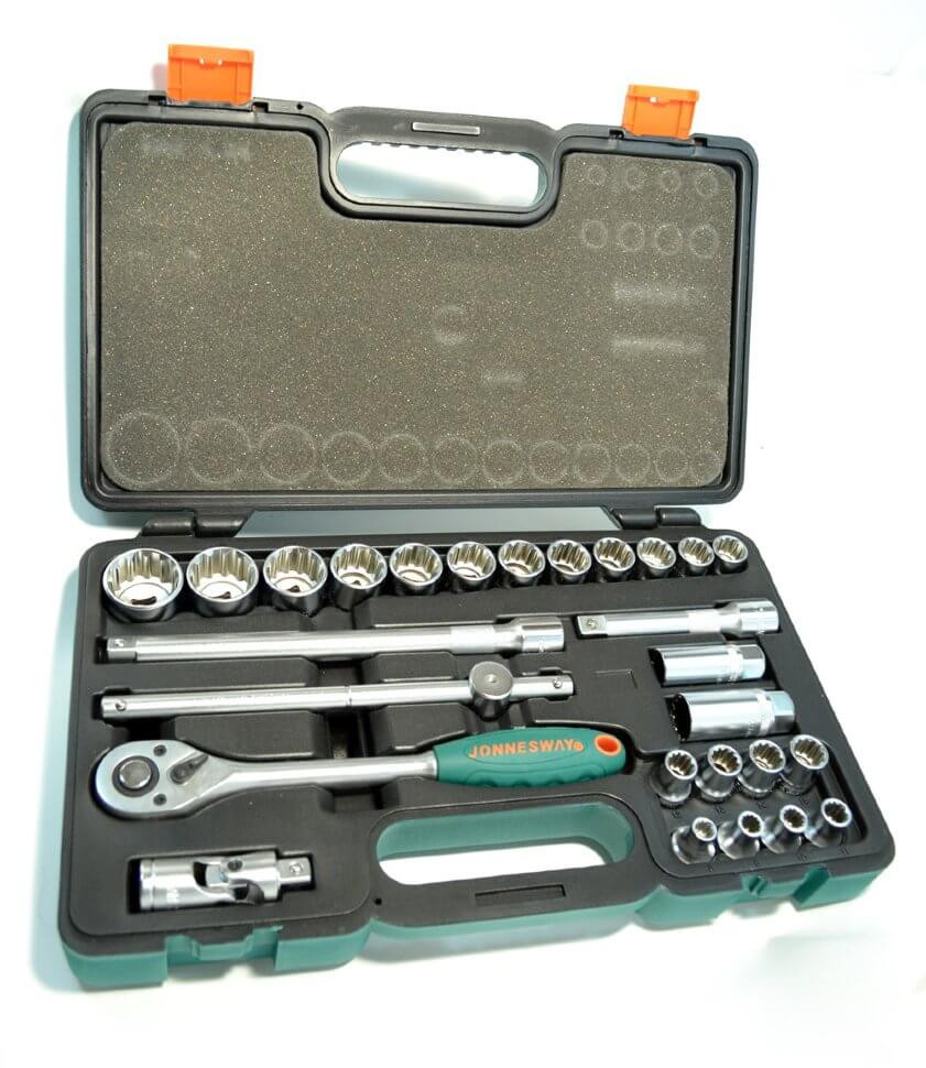 Jeu de douilles avec bras clique 31 pcs 1/2"" Réf: S68H4131SP ** JONNESWAY