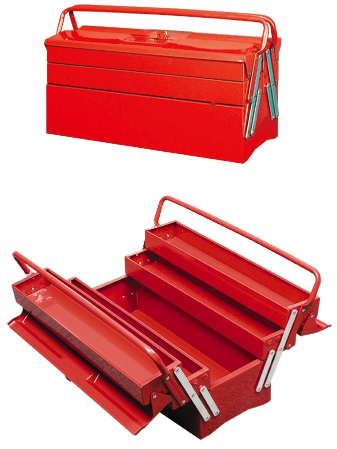 Caisse a outils 5 casiers metalique rouge **