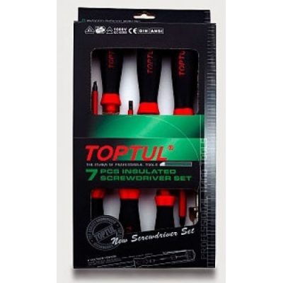 Jeu de tournevis isolant 1000V 7 PCS Réf: GAAE 0704 ** TOPTUL
