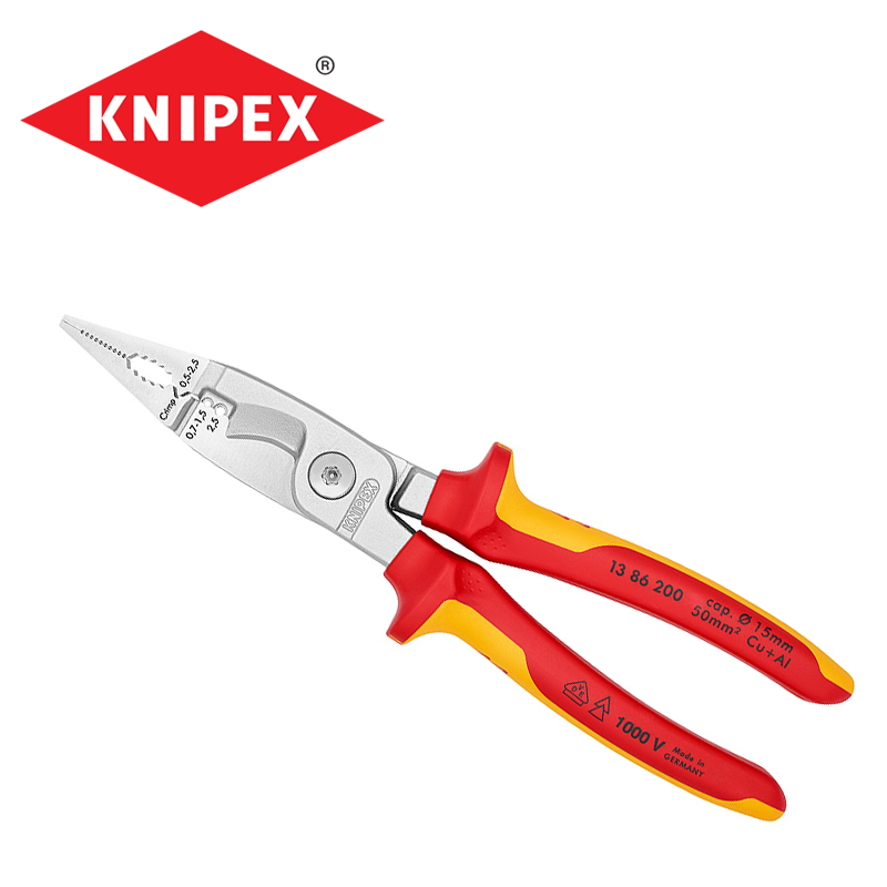Pince instalation electrique multifonction 200 mm isolant 1000v Réf: 1386200 ** KNIPEX