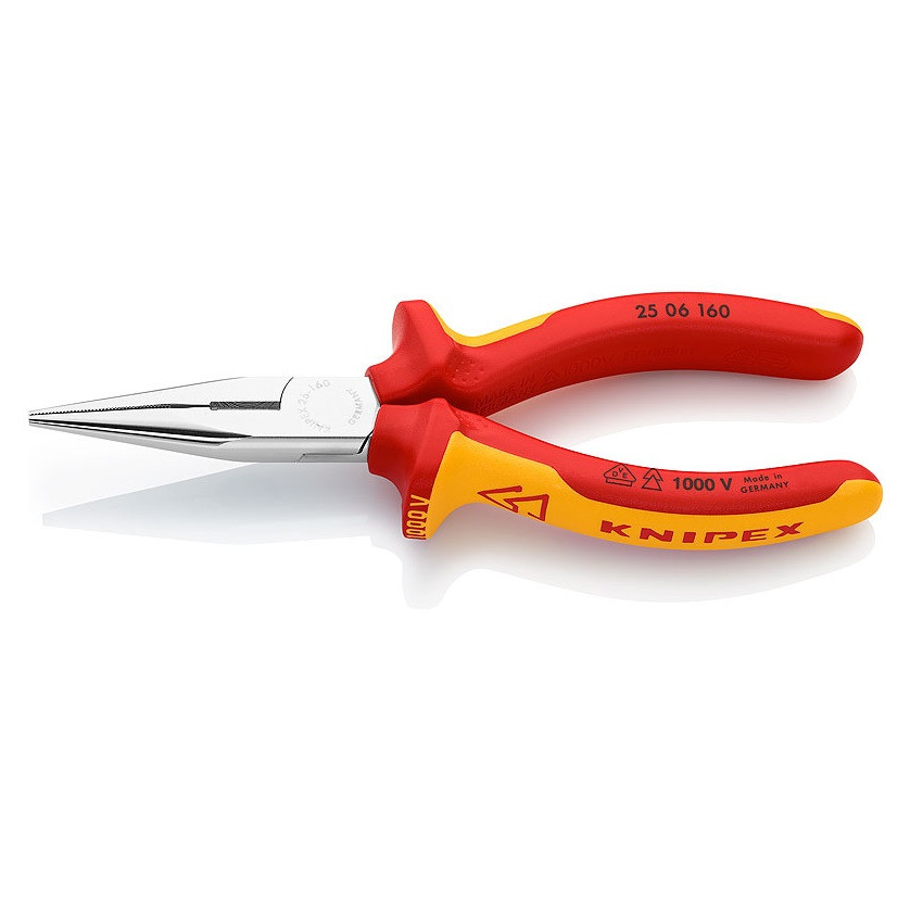 Pince à bec isolee 1000V demi-rond droit 160mm Réf: 2506160 ** KNIPEX
