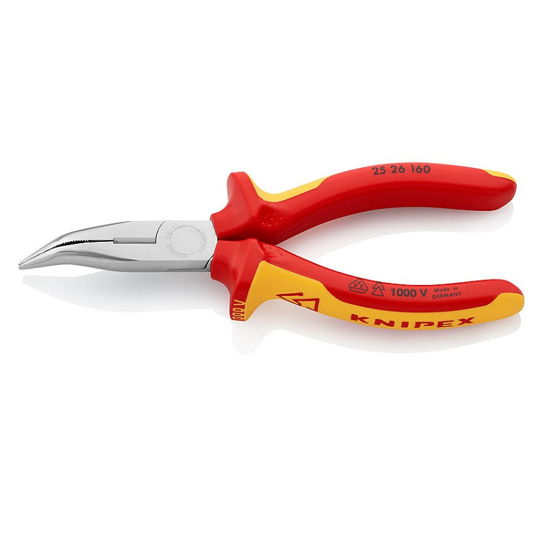 Pince à bec isolee 1000V demi-rond coude 160mm Réf: 2526160 ** KNIPEX