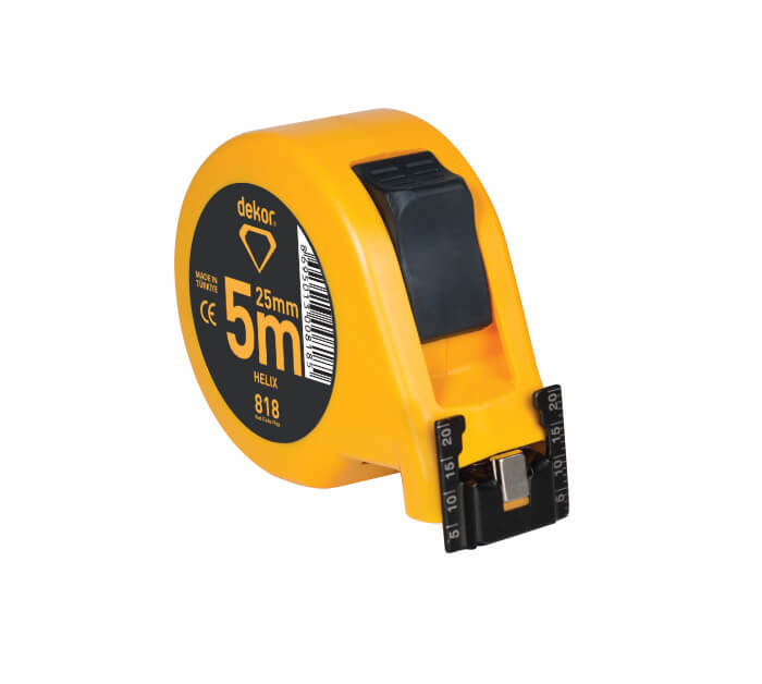 Decametre ruban jaune 10M*25mm a aimant Ref 820 ** DEKOR