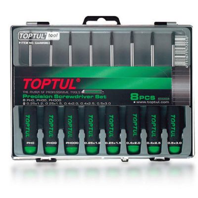 Jeu tournevis precision 8 pcs Réf: GAAW0802 ** TOPTUL