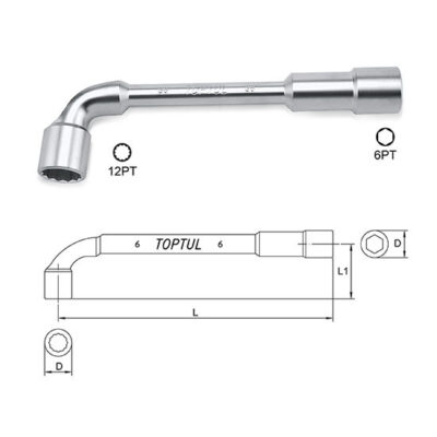 Cle à pipe chrome N° 22 Réf: AEAE2222 ** TOPTUL