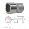 Douille chrome 1/2 N° 19 ( 12 pans-courte ) Ref: S04H4919 ** JONNESWAY