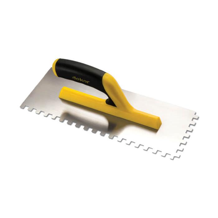 TRUELLE A DENTS CAREES 8X8 30CM ACIER REF 128 ** DEKOR