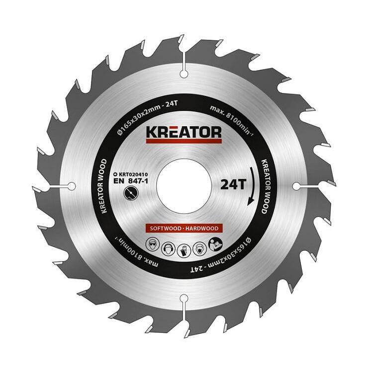 Disque a carbure scie plongent 165 x 2 MM T24 Réf: KRT020410 ** KREATOR