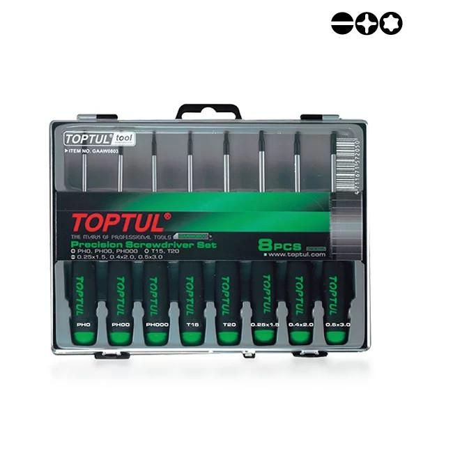 Jeu tournevis precision 8 pcs Réf: GAAW 0803 ** TOPTUL