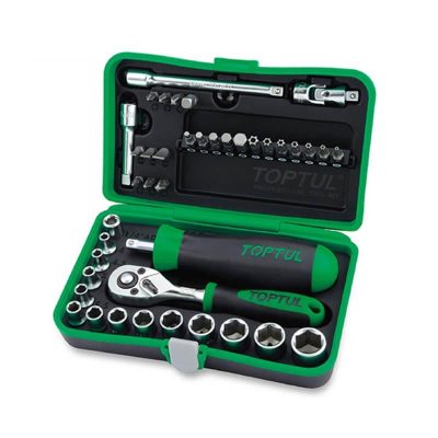 Caisse a douilles + cliquet 1/4 ( 41 PCS) Réf: GADW4101 ** TOPTUL