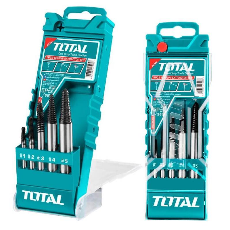 Jeu taraud tourne gauche 5 pcs 3-18 mm Réf: TACSE0056 ** TOTAL