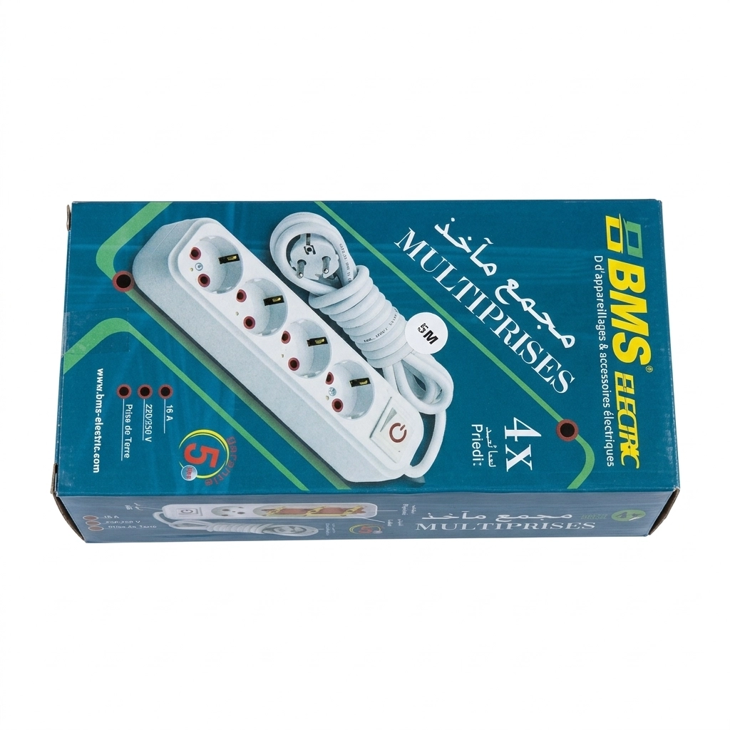 Bloc multiprises 4 p*5 m + inter ** BMS