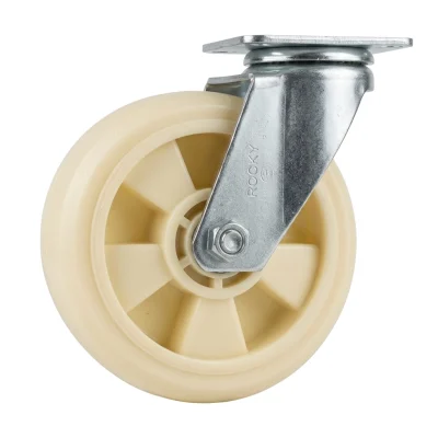 Roue pivot 150 blanc large a plaque 6 "" ** BOOCHNA