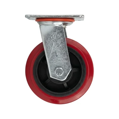 Roue pivot 160 blindee rouge a plaq**