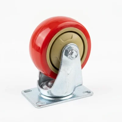 Roue pivot 075 a plaq rouge**