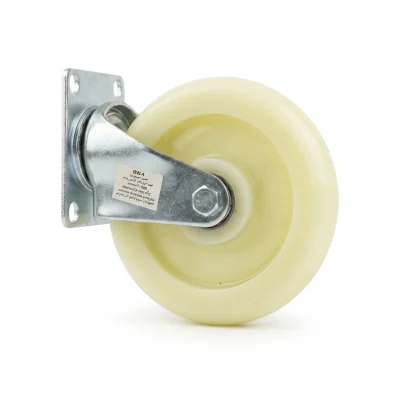 Roue pivot a plaq 125 blanc large**