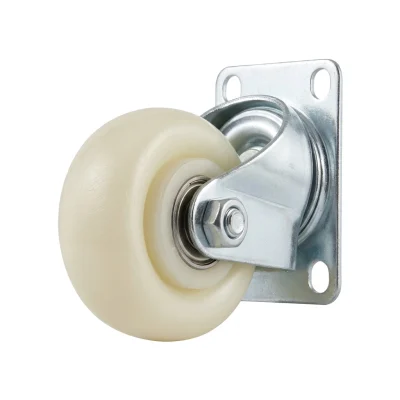 Roue pivot 075 a plaq blanc**