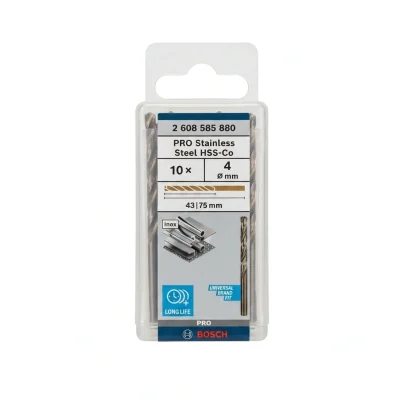 Foret inox/acier chrome hss ( la piece ) n° 04.00 ref: 608 585 880 ** BOSCH