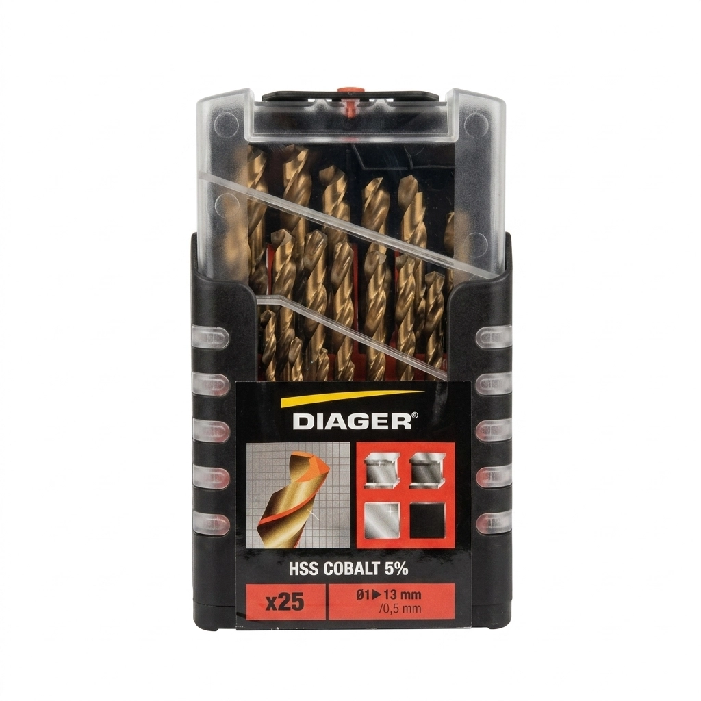 Jeu de foret 25 pcs hss cobalt ( 1mm a 13mm ) // ref: 707d ** DIAGER
