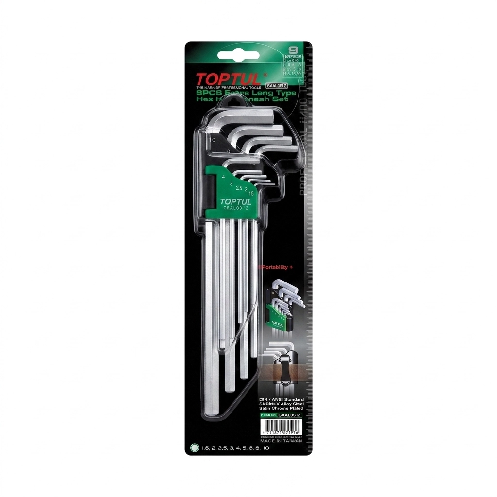 Jeu des cles male (1.5 a 10) 09 pcs ref: gaal0912 ** TOPTUL