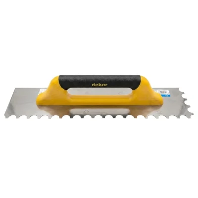 Truelle acier 50 cm dents en u p/fibre/ferm ref 486 ** DEKOR