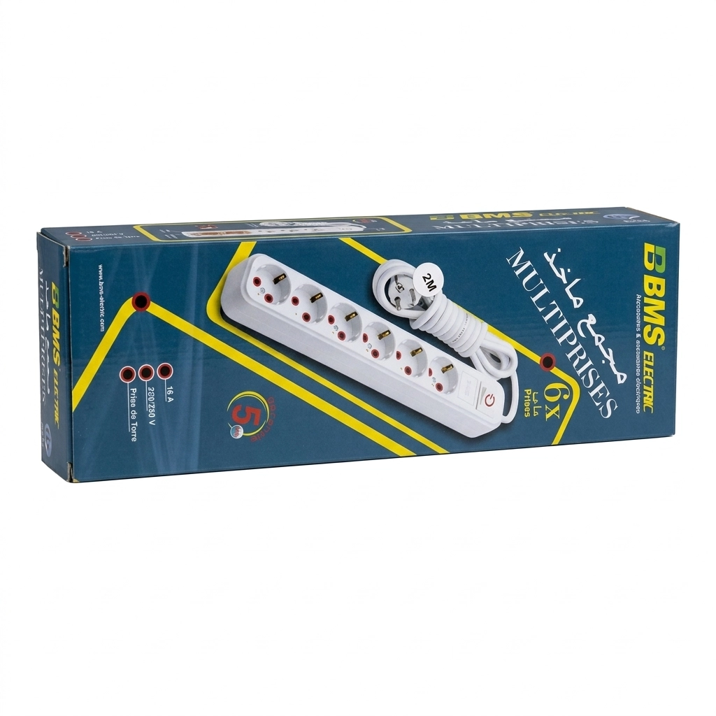 Bloc multiprises 6 p*2 m + inter ** BMS