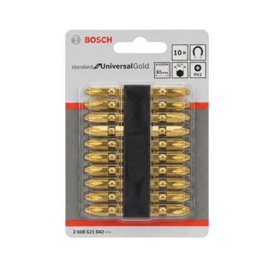 Jeu d'embout ph2* l: 65 mm (10pcs) ref: 608 521 042 ** BOSCH