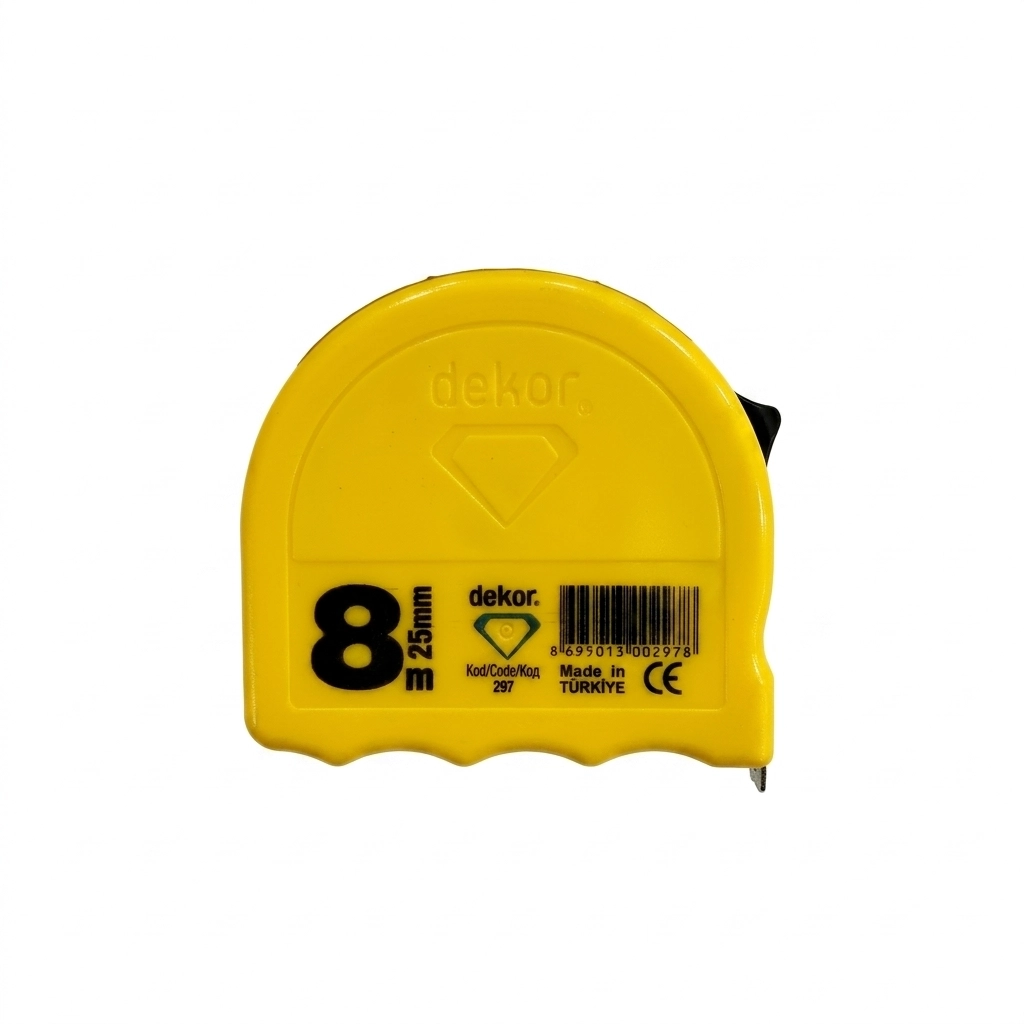 Metre ruban jaune 08 m*25 mm ref 297 ** DEKOR