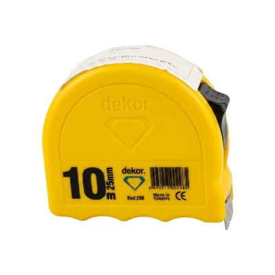 Decametre ruban jaune 10m*25mm Ref 298 ** DEKOR
