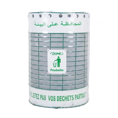Poubelle poteau grillage metal ** DUNE