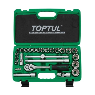 CAISSE A DOUILLES + BRAS + CLIQUET 28 PCS REF: GCAI 2802 1/2" ** TOPTUL