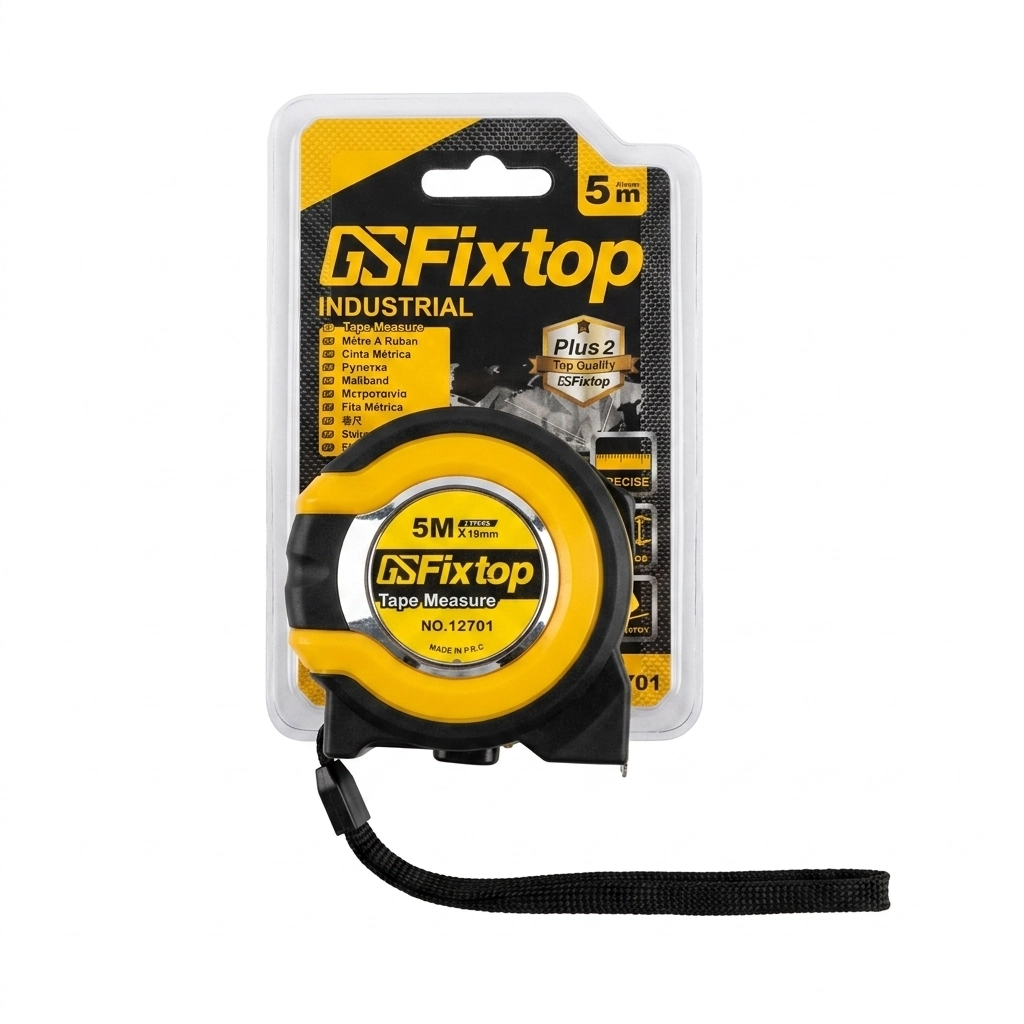 Quintuple metre 05m*19mm orange/noir a aimant Ref: 12701 ** FIXTOP