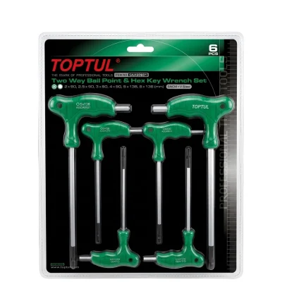 Jeu de cles male a Poigne en T 06 pcs Réf:GAAS 0601 ** TOPTUL